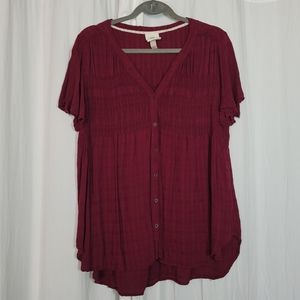 Knox Rose Work Blouse in Plum/Purple